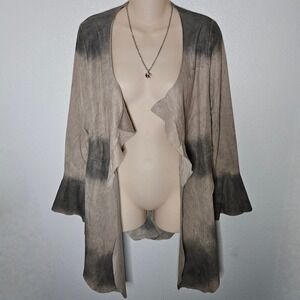 Vocal Tie Dye Lace Up Back Cardigan Jacket Duster